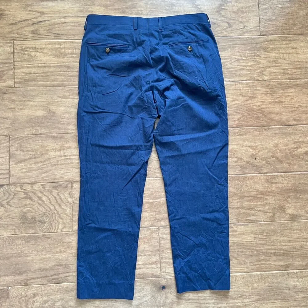 J.Crew Dress Pants Men's Size 31x32 Navy Blue Ludlow Slim Cotton Wool
